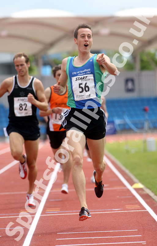 Steven Evison (City of Sheffield) wins the senior 800 metres, Northern Championships, Sport City, Manchester
